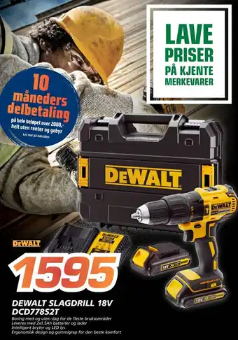 Coop Byggmix Dewalt Slagdrill 18V DCD778S2T tilbud