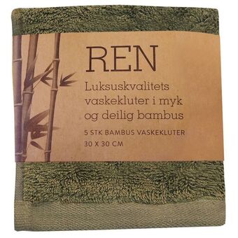 Vaskekluter - oliven - 5pk