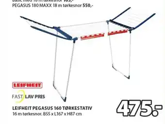 JYSK Leifheit Pegasus 160 Tørkestativ tilbud