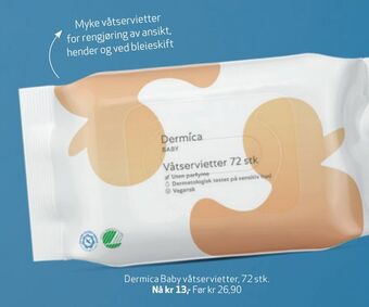 Apotek 1 Dermica baby våtservietter tilbud