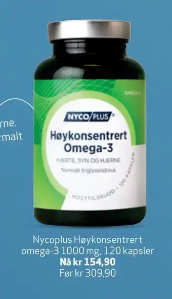Apotek 1 Nycoplus høykonsentrert omega-3 tilbud