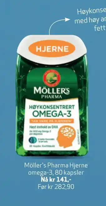Apotek 1 Möller's pharma hjerne omega-3 tilbud