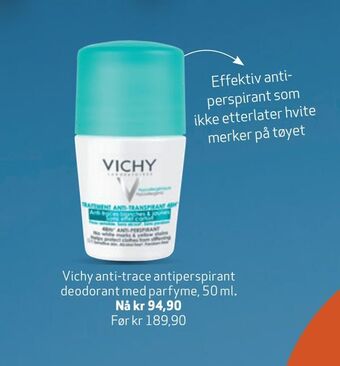 Apotek 1 Vichy anti-trace antiperspirant deodorant med parfyme tilbud