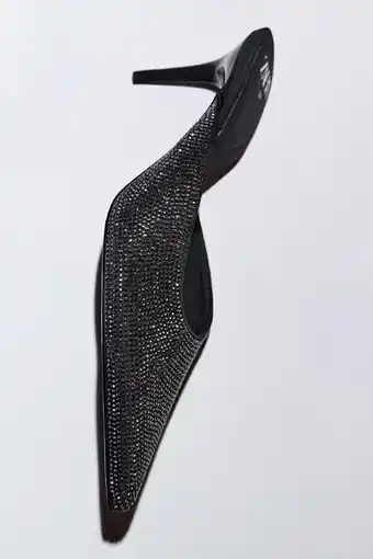 ZARA Høyhælt sko med glitter tilbud