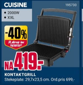 Europris Cuisine bordgrill tilbud