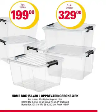 Coop Extra Home Box 15L Oppbevarings Boks 3 Pk tilbud