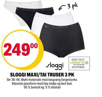 Coop Extra Sloggi Maxi/Tai Truser 3 pk tilbud