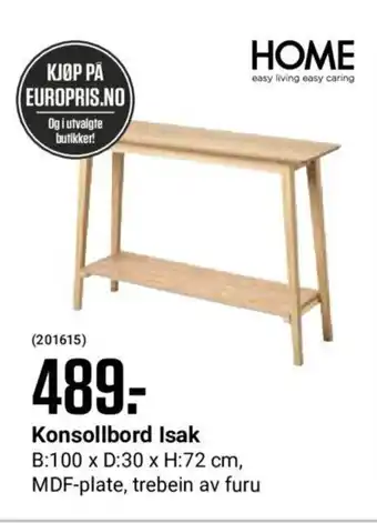 Europris Konsollbord Isak tilbud
