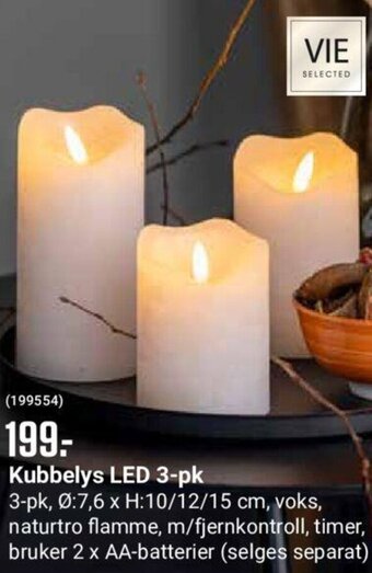 Europris Kubbelys LED 3-pk tilbud