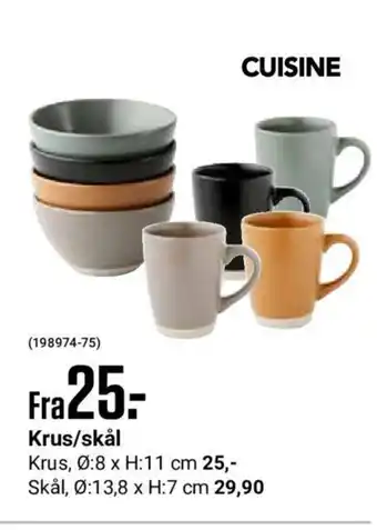 Europris Krus /skål tilbud