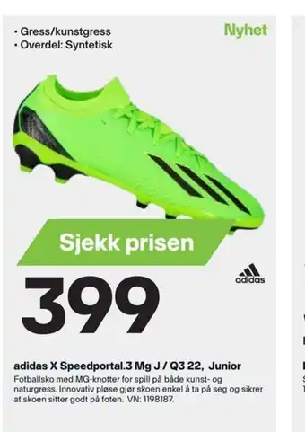 XXL Sport Adidas X Speedportal. 3 mg j/ q 3 22, Junior tilbud