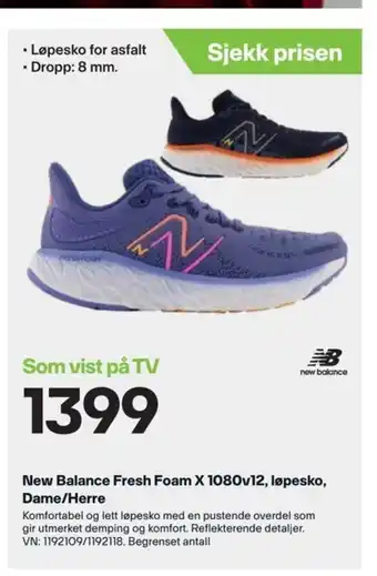 XXL Sport New balance Fresh Foam X 1080v12, Lopesko, Dame/Herre tilbud