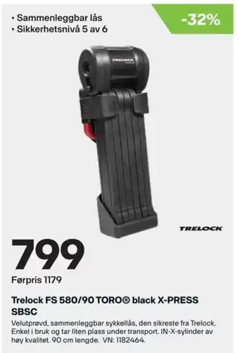 Trelock FS 580 / 90 Toro Black X-Press Sbsc