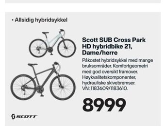 XXL Sport Scott Sub Cross Park HD hybridbike 21, Dame/Herre tilbud