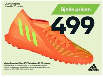XXL Sport Adidas Predator Edge.3 TF Fotballsko Q3 22, Junior tilbud