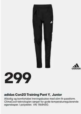 XXL Sport Adidas Con20 Training Pant Y, Junior tilbud