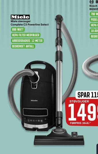 Skousen Miele støvsuger complete c3 powerline select tilbud