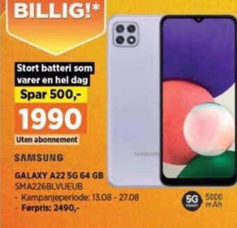 POWER Samsung galaxy s22 mobiltelefon tilbud