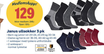 Coop Extra Janus Ullsokker 3 pk tilbud