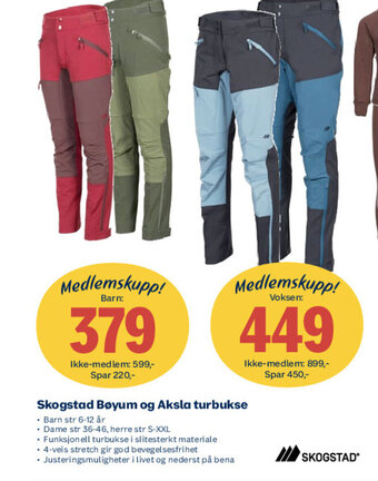 Coop Extra Skogstad Bøyum og Aksla Turbukse tilbud