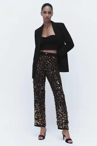 ZARA Bukse med paljetter limited edition tilbud