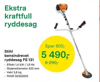 Felleskjøpet Stihl bensindrevet ryddesag fs 131 tilbud