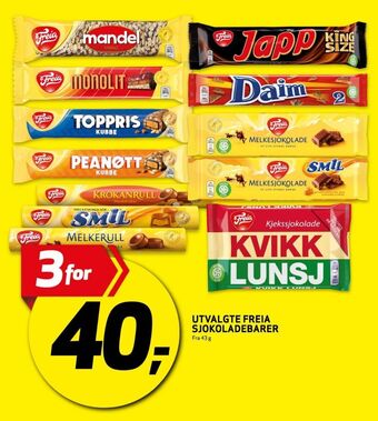 Bunnpris Kvikk lunsj sjokoladebar tilbud