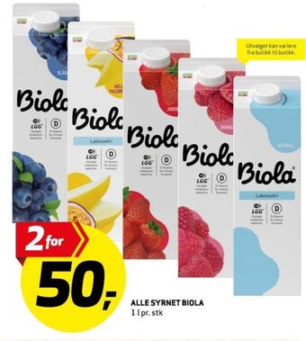Bunnpris Biola syrnet melk tilbud