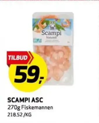 Bunnpris Fiskemannen scampi tilbud