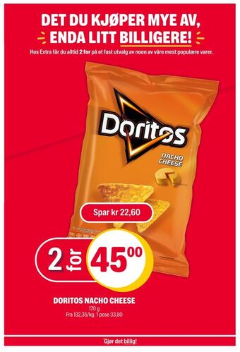 Coop Extra Doritos nacho cheese tilbud