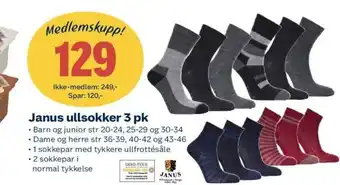 Coop Extra Janus Ullsokker 3 pk tilbud