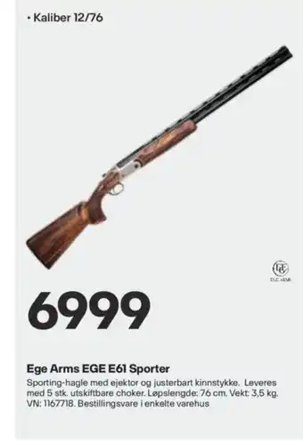 XXL Sport Ege Arms EGE E61 Sporter tilbud