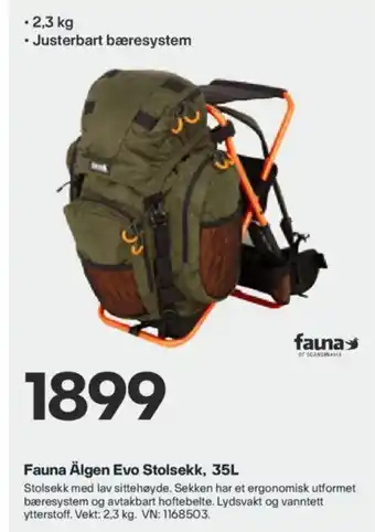 XXL Sport Fauna Älgen Evo Stolsekk, 35L tilbud