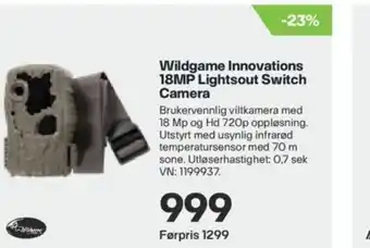 XXL Sport Wildgame Innovations 18MP Lightsout Switch Camera tilbud