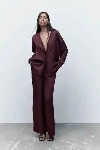 ZARA Blank bukse med full length tilbud