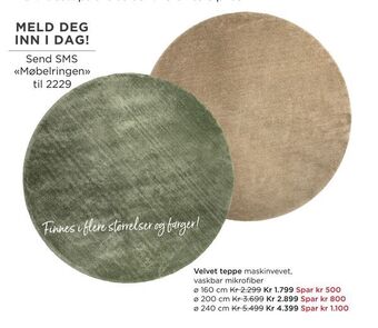 Møbelringen Velvet teppe tilbud
