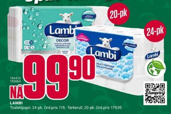 Europris Lambi toalettpapir tilbud