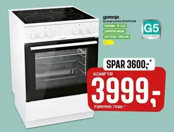 Skousen Gorenje komfyr ecs7613w tilbud