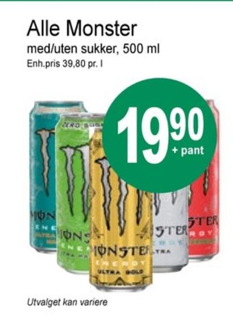 Joker Monster energy energidrikk tilbud