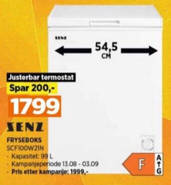 POWER Senz fryseboks tilbud