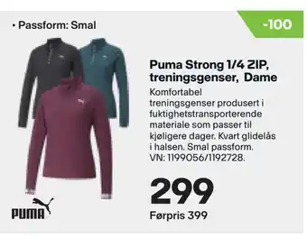XXL Sport Puma strong 1/4 zip, treningsgenser, dame tilbud