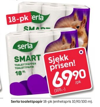 Rusta Serla toalettpapir tilbud