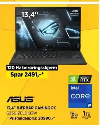 POWER Asus 13.4" Bærbar Gaming PC tilbud