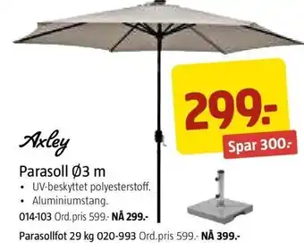 Jula Parasoll Ø3m tilbud