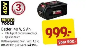 Jula Batteri 40 V, 5Ah tilbud