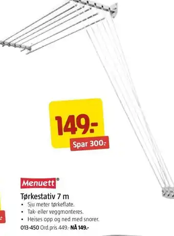 Jula Tørkestativ 7 m tilbud