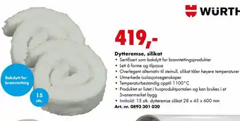 Würth Dytteremse, Silikat tilbud
