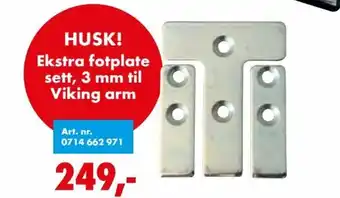 Würth Ekstra Fotplate Sett, 3 mm til Viking Arm tilbud