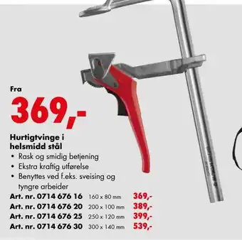 Würth Hurtigtvinge i Helsmidd Stål tilbud