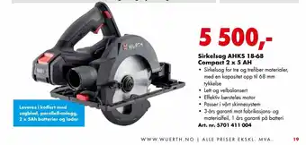 Sirkelsag AHKS 18-68 Compact 2 x 5 AH